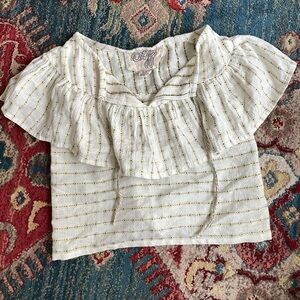 New! ACE & JIG Clifton top sz S cream & white shirt ace&jig